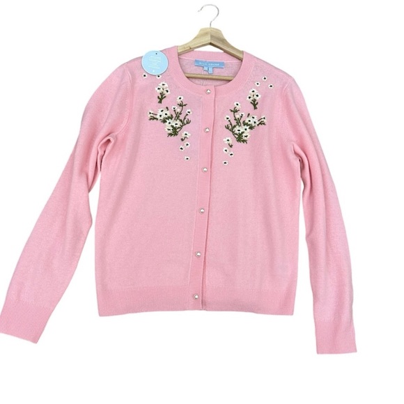 NWT Hill House Audrey Wool Floral Embroidery Cardigan & Top- Matching Set Sz M - Picture 9 of 16